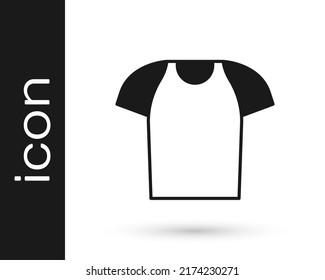 Black T-shirt icon isolated on white background. Shirt.  Vector