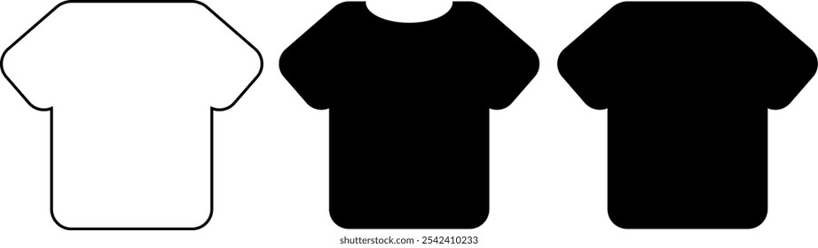 black t-shirt icon isolated on white background
