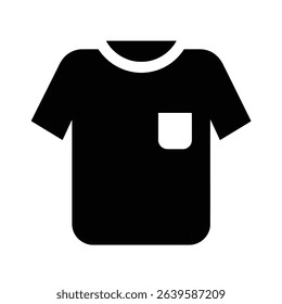 Black t-shirt icon with pocket simple design