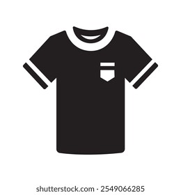 Black t-shirt icon vector design template. T-shirt mockup, t-shirt design, t-shirt template isolated on white background.