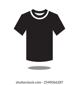 Black t-shirt icon vector design template. T-shirt mockup, t-shirt design, t-shirt template isolated on white background.