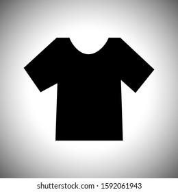 Black T-shirt icon, vector T-shirt on gradient background.