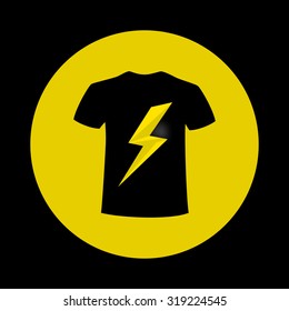 black T-shirt with the image of lightning