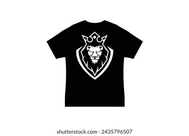 camiseta negra con logo de lion