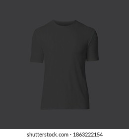 black t-shirt mockup isolated on dark background