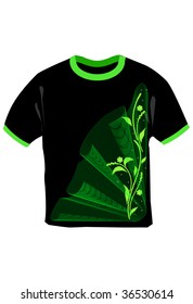 black t-shirt with print