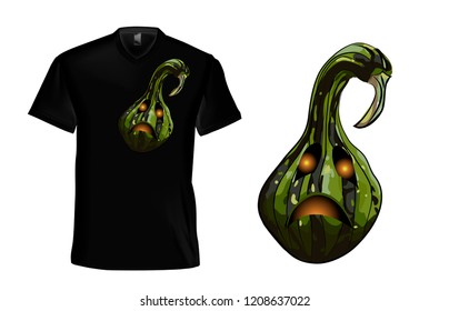 Black T-shirt with pumpkin