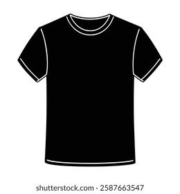 Black t-shirt silhouette isolated on white background. T-shirt vector design.