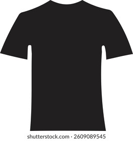Black T-shirt silhouette isolated on white background