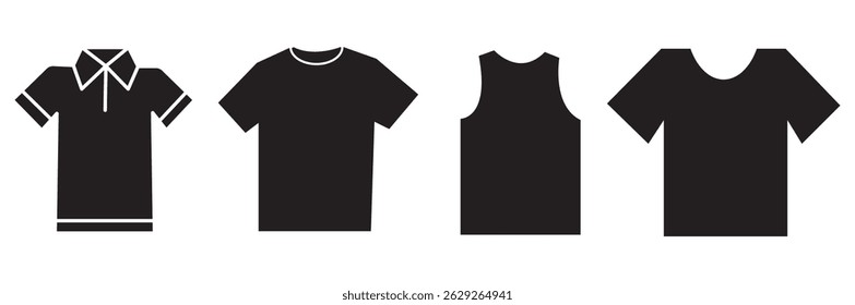 Black T-shirt silhouette  on white background. T shirt icon vector illustration design. eps 10 