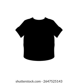Black T-Shirt Silhouette Vector Icon Isolated on White Background