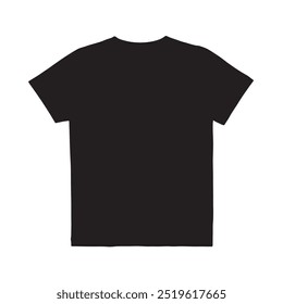 Black T-shirt Silhouette vector Illustration Isolated On White Background. T Shirt Icon Design.