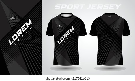 black t-shirt sport jersey design