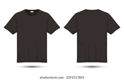 black t-shirt template illustration front and back view