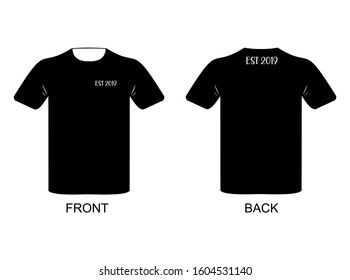  Black T-shirt template for your design on white background.