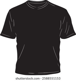 Black T-Shirt Vector Illustration Isolated on White