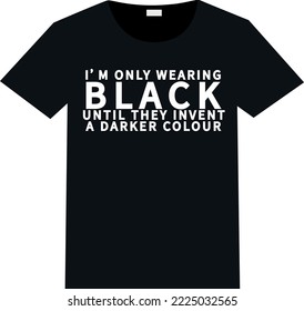 Black T-Shirt Vector Illustration - Text on Front of Clothes Can Be Modified