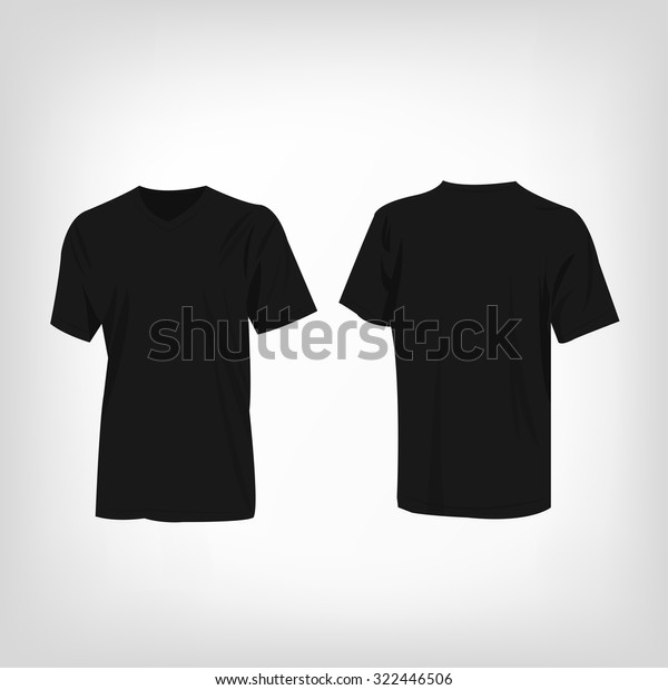 Black Tshirt Vector Set Stock Vector (Royalty Free) 322446506