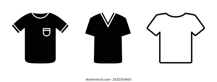 Black t-shirt vector silhouette icon. Vector illustration. EPS 10