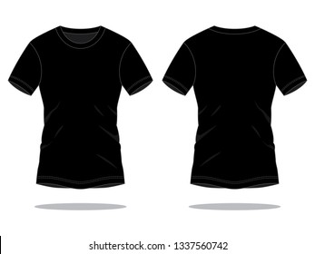 Black T-Shirt Vector for Template