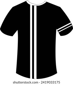 black  T-shirt vector template (front and back) mockup isolated on white background.