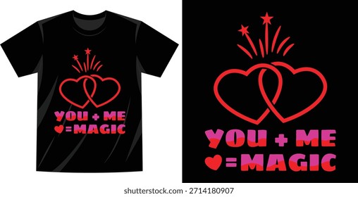 Black TShirt with You and Me Magic Heart Design