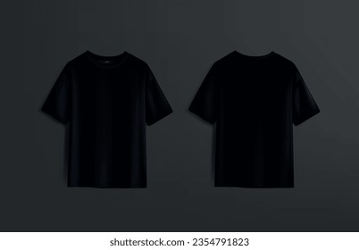 Camisetas negras con copia para marca y marketing.