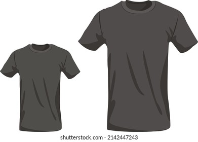 Black tshirts, illustration, vector on a white background.