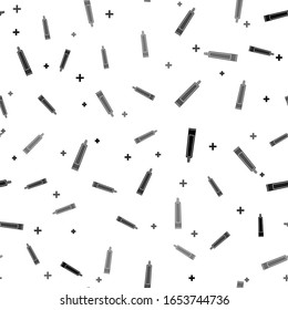 Black Tube of toothpaste icon isolated seamless pattern on white background.  Vector Illustration