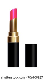 Black tubes with red lipstick.