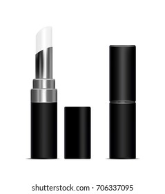 Black tubes with white lipstick.  Vector mock up