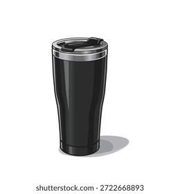 Black tumbler vector design, object design.