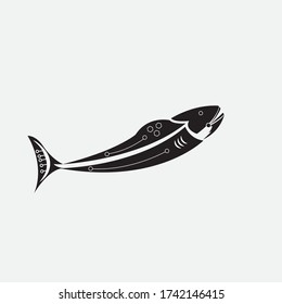 Black tuna technology illustration. vector design