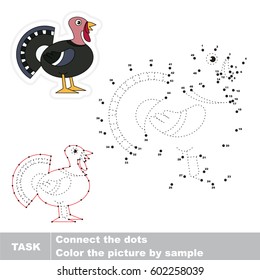 Black Turkey. Dot to dot educational game for kids.