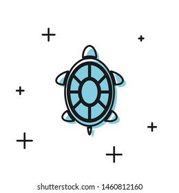 Black Turtle icon isolated on white background.  Vector Illustration