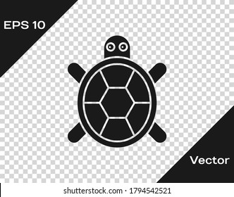 Black Turtle icon isolated on transparent background. Vector.