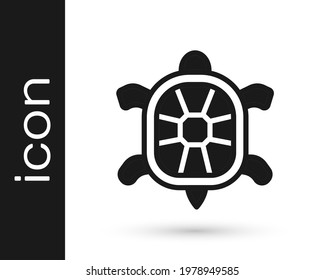 Black Turtle icon isolated on white background.  Vector