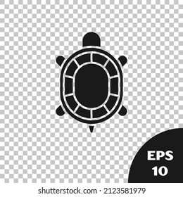 Black Turtle icon isolated on transparent background.  Vector