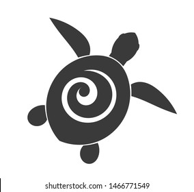 Black turtle icon. Vector illustration.