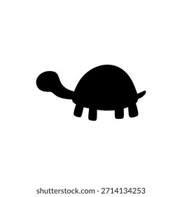 Ilustração de silhueta de tartaruga preta com forma limpa, adequado para logotipos, ícones, sinais e desenhos mínimos