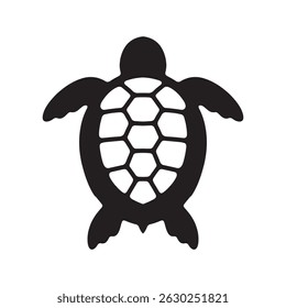 Black Turtle Silhouette Top View
