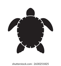 Black Turtle Silhouette Top View