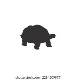 Black turtle silhouette vector on a white background
