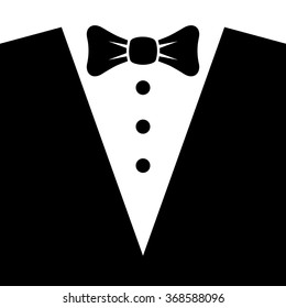 Black Tuxedo with Bow Tie. Vector