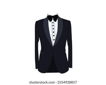 Black tuxedo dress and bow tie. Formal fashion theme for men formal ceremony ceremony.	