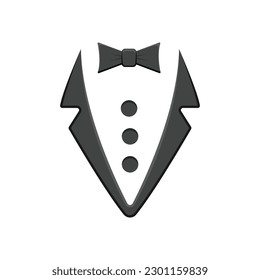 Black Tuxedo Icon Vector Design.