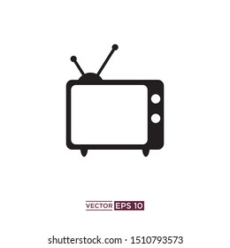 black TV icon vector illustration template