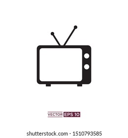 black TV icon vector illustration template