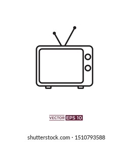 black TV icon vector illustration template