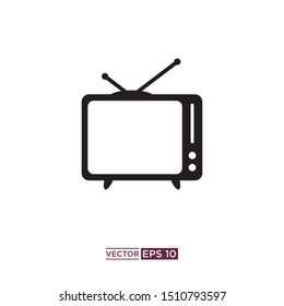 black TV icon vector illustration template